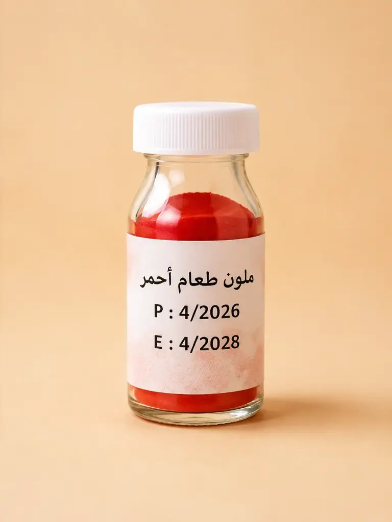 ملونات طعام احمر علب