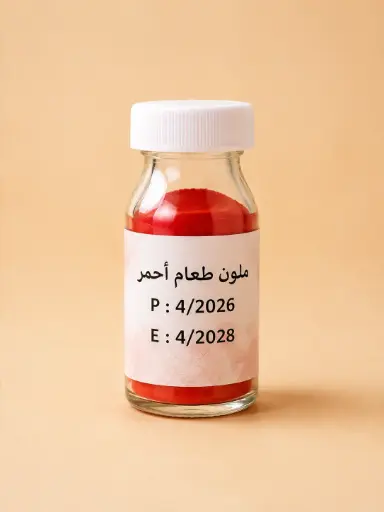 ملونات طعام احمر علب